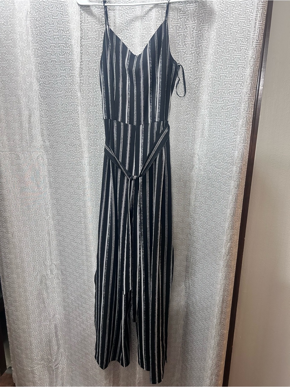 Black and White Stripped Jumpsuit